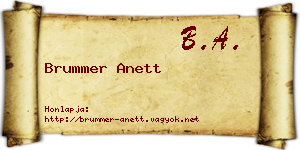 Brummer Anett névjegykártya